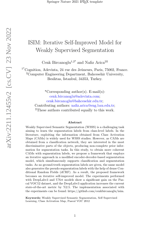 ISIM:一种用于弱监督分割的迭代自提升模型