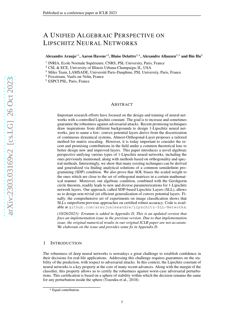 Lipschitz神经网络的统一代数视角