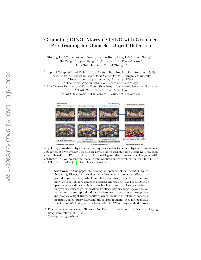 Grounding DINO:结合DINO与基于地面的预训练实现开放集目标检测
