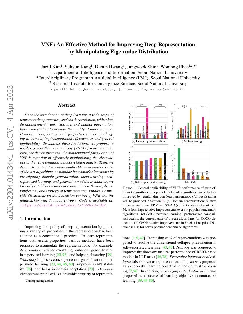 VNE:一种通过操控特征值分布来改进深度表示的有效方法