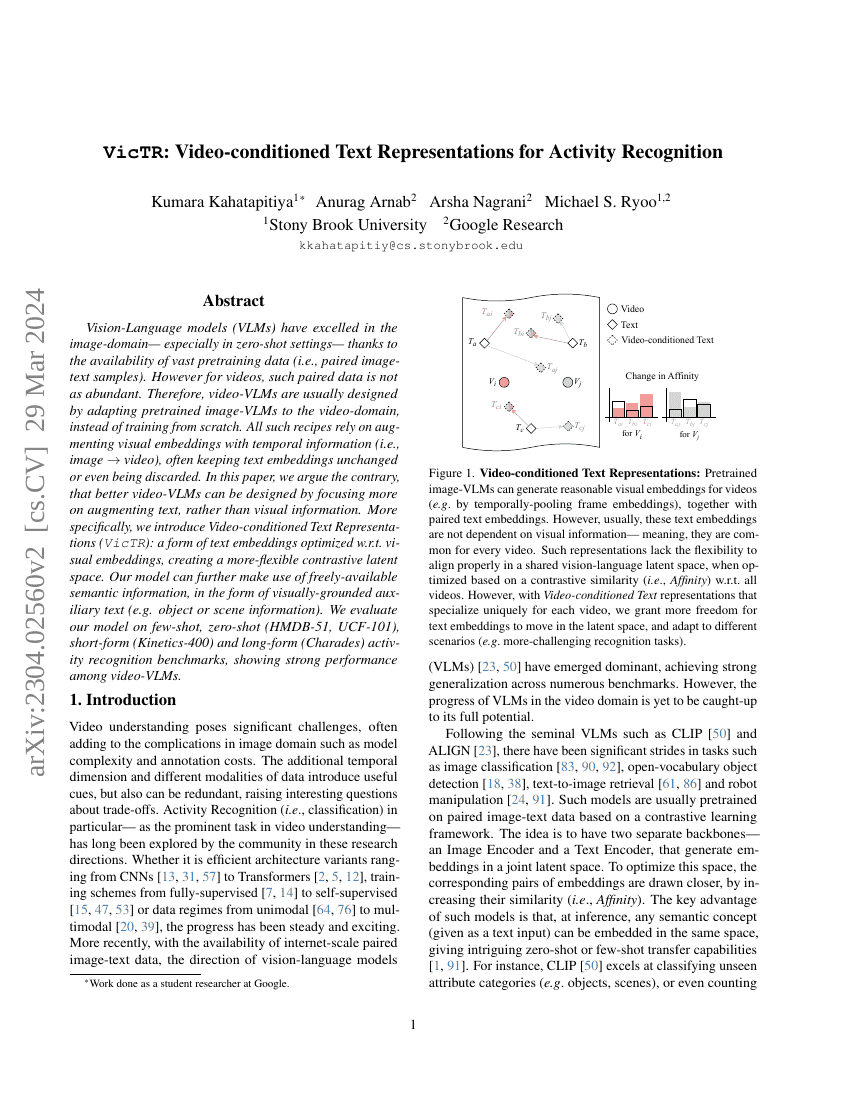 VicTR:基于视频的文本表示用于活动识别