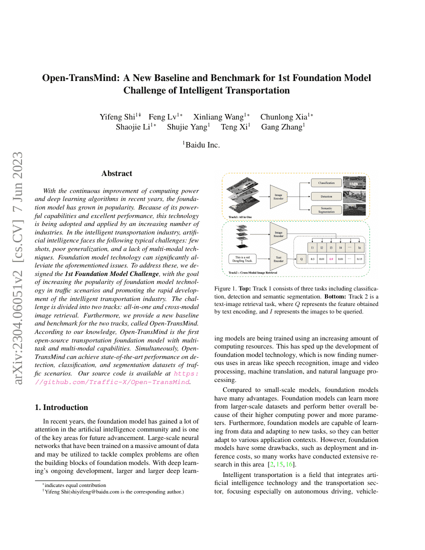 Open-TransMind:面向智能交通首个基础模型挑战的新基准与基准测试