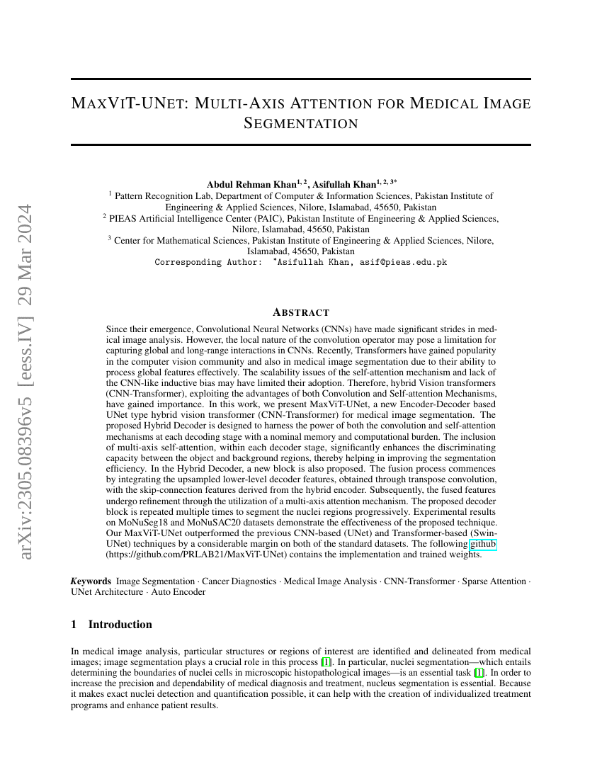 MaxViT-UNet:多轴注意力机制在医学图像分割中的应用