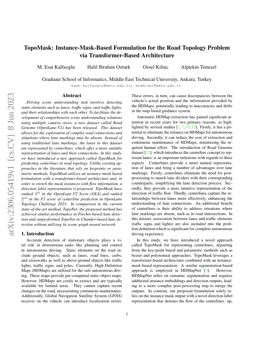 TopoMask:基于实例掩码的路网拓扑问题表述
通过基于Transformer的架构