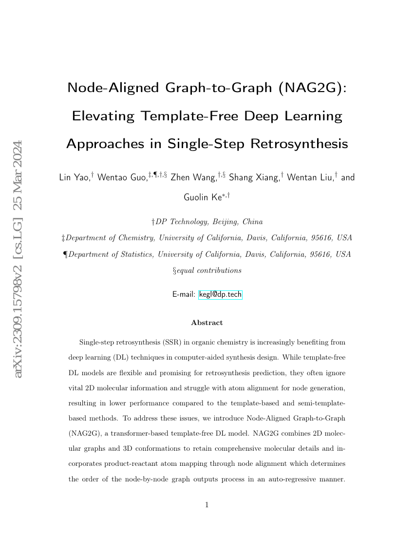 Node-Aligned Graph-to-Graph (NAG2G): Erhöhung von templatefreien Deep-Learning-Ansätzen in der einstufigen Retrosynthese