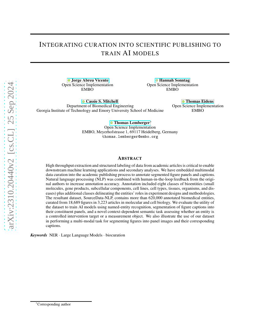 将数据筛选整合至科学出版中以训练AI模型