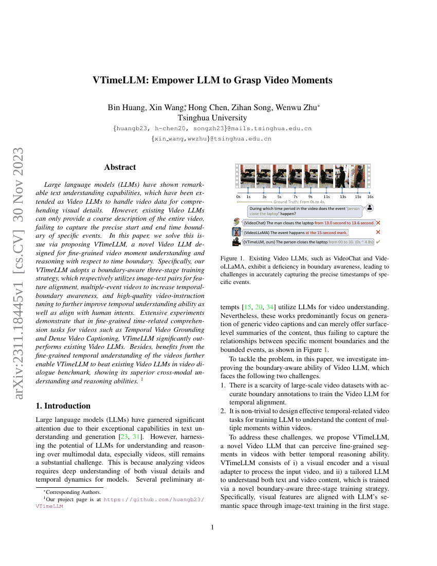 VTimeLLM:使大型语言模型掌握视频时刻