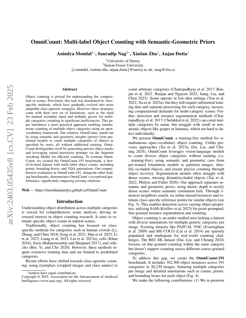 OmniCount:基于语义几何先验的多标签目标计数