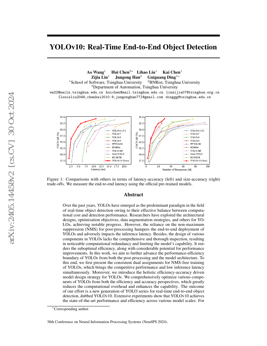 YOLOv10: Real-Time End-to-End Object Detection