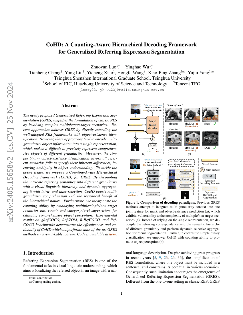 CoHD: A Counting-Aware Hierarchical Decoding Framework for Generalized
  Referring Expression Segmentation