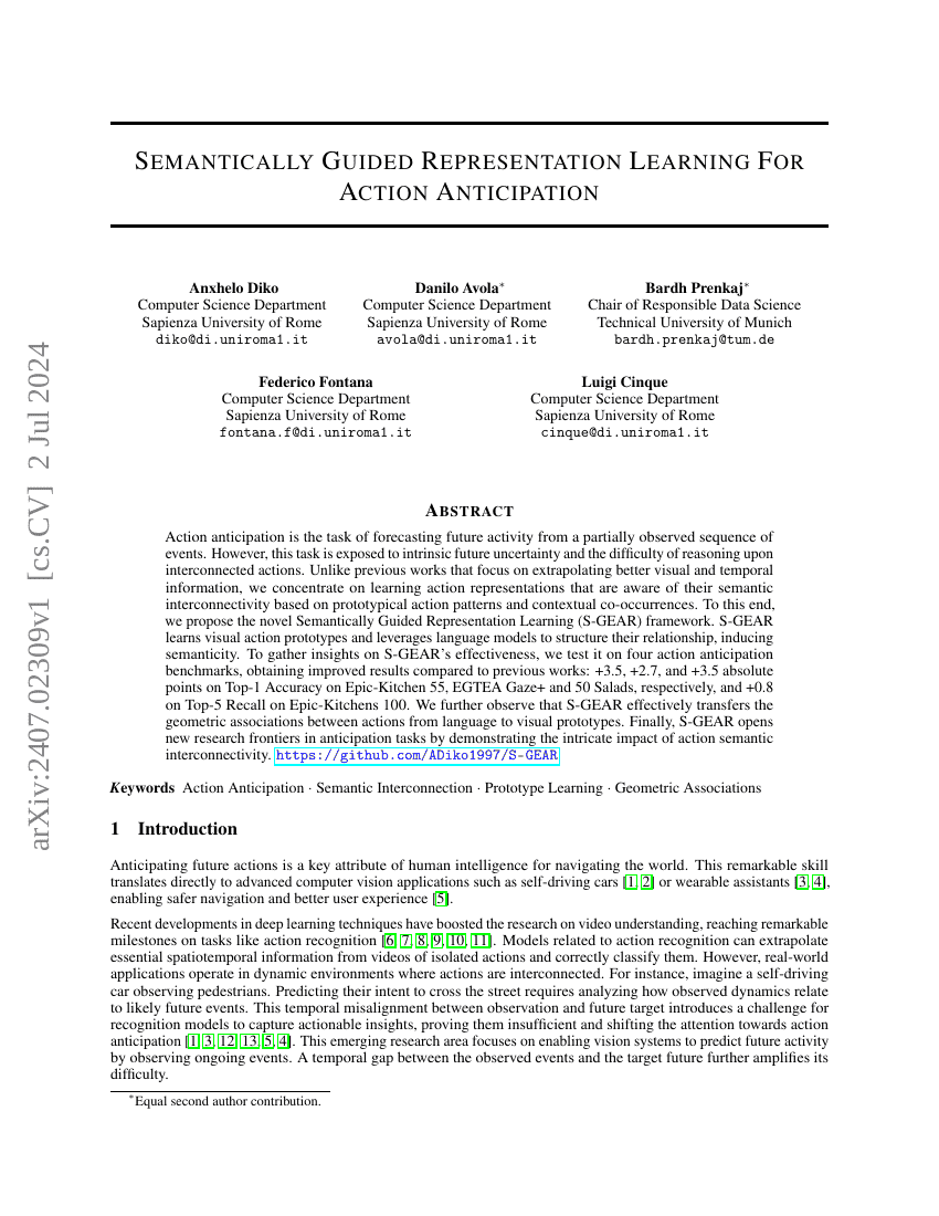 语义引导的表示学习用于动作预测
