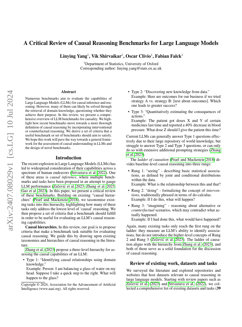 A Critical Review of Causal Reasoning Benchmarks for Large Language Models