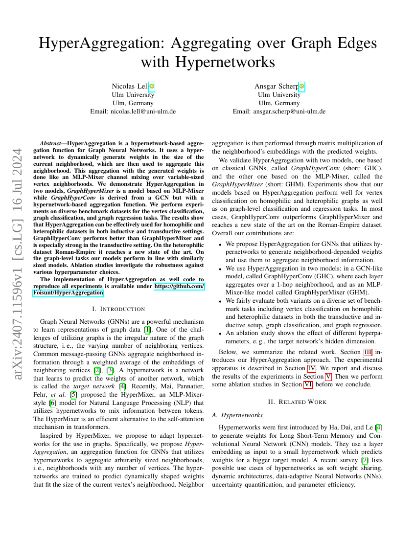 HyperAggregation:基于超网络的图边聚合