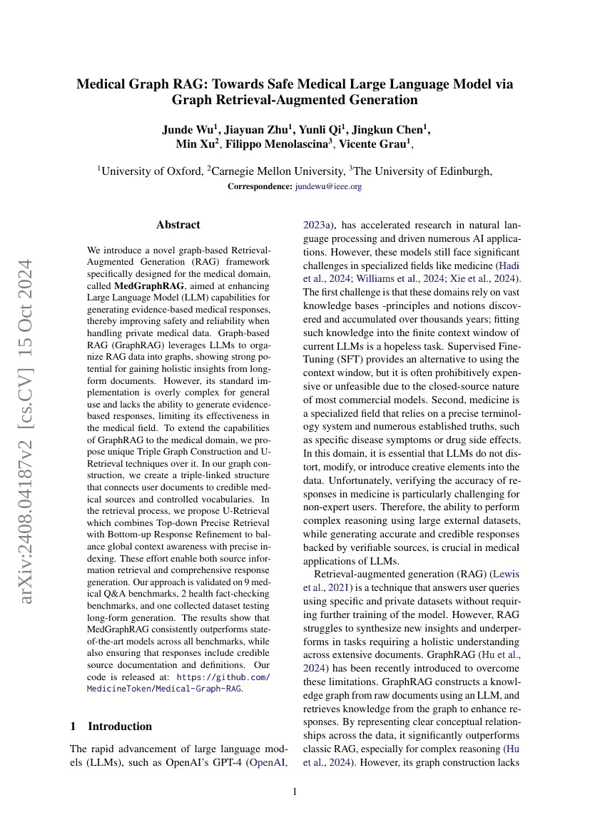 Medical Graph RAG: Towards Safe Medical Large Language Model via Graph Retrieval-Augmented Generation