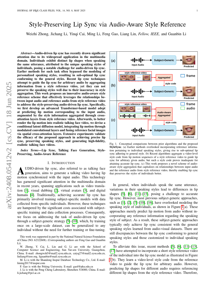 Style-Preserving Lip Sync via Audio-Aware Style Reference