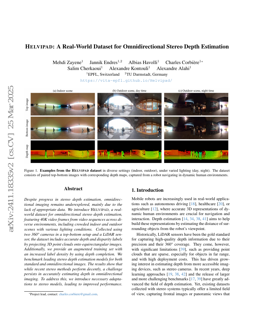 Helvipad:一种用于全向立体深度估计的真实世界数据集