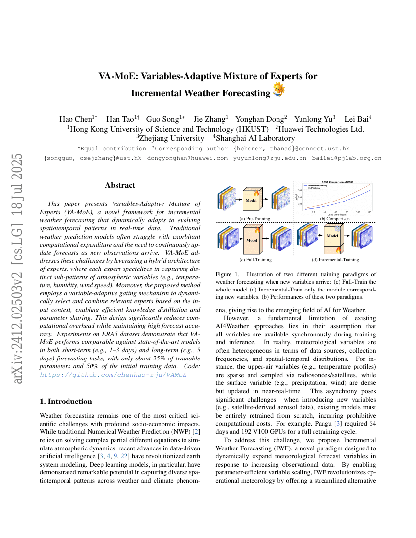 VA-MoE: Channel-Adapted MoE for Incremental Weather Forecasting