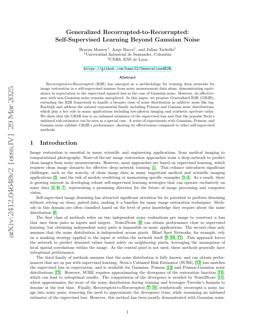 广义的Recorrupted-to-Recorrupted:超越高斯噪声的自监督学习