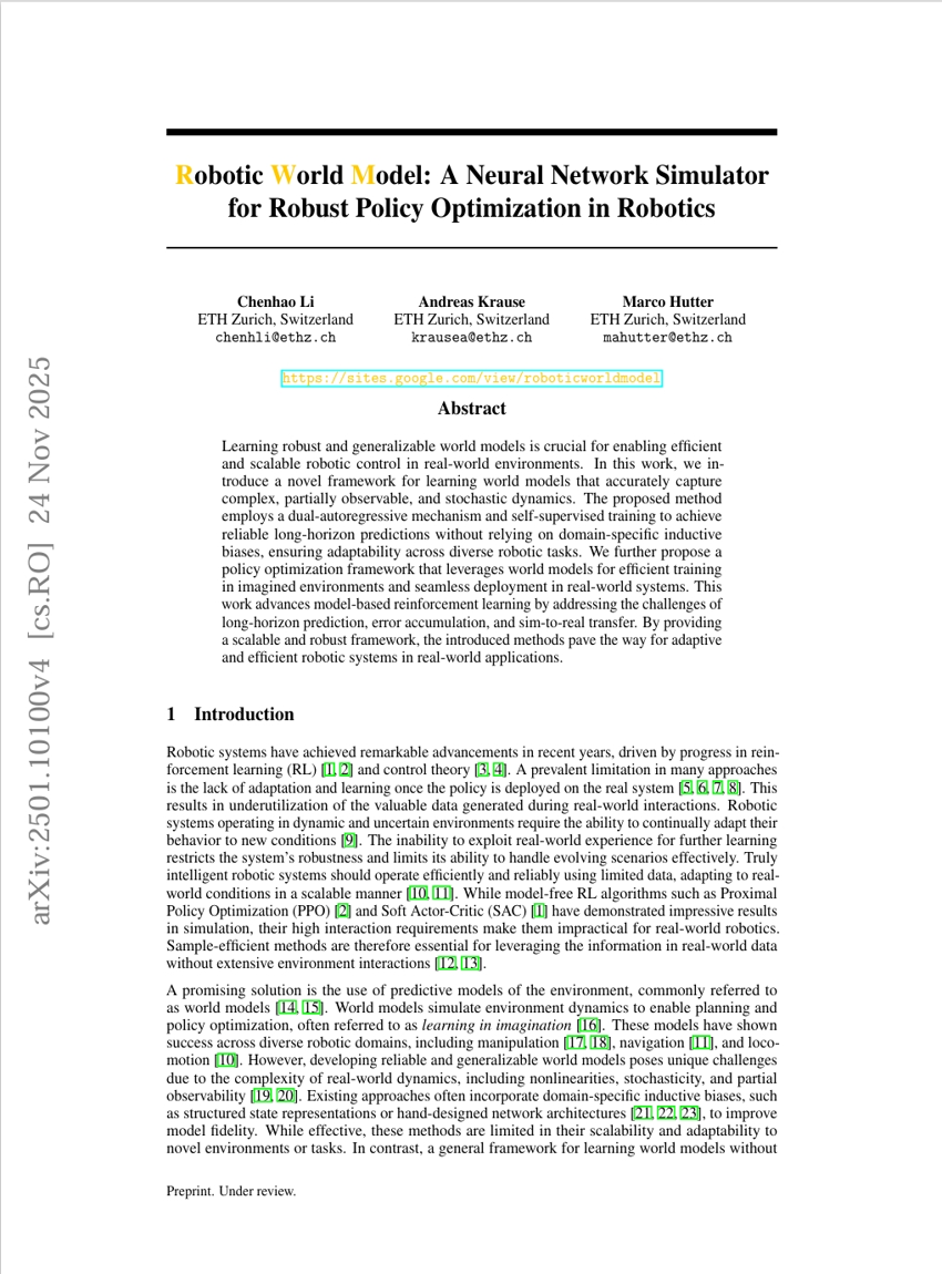 Roboter-Weltenmodell: Ein neuronales Netzwerk-Simulator für die robuste Politik-Optimierung in der Robotik