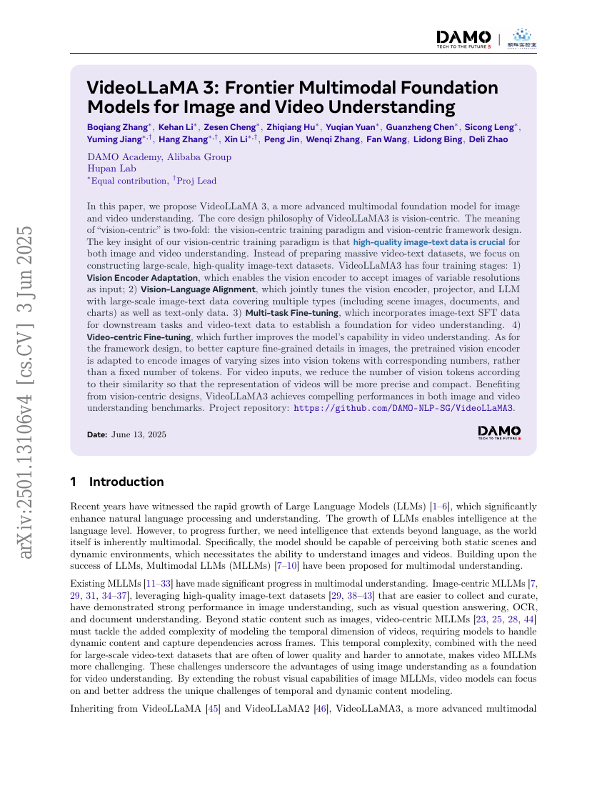 VideoLLaMA 3:图像和视频理解的前沿多模态基础模型