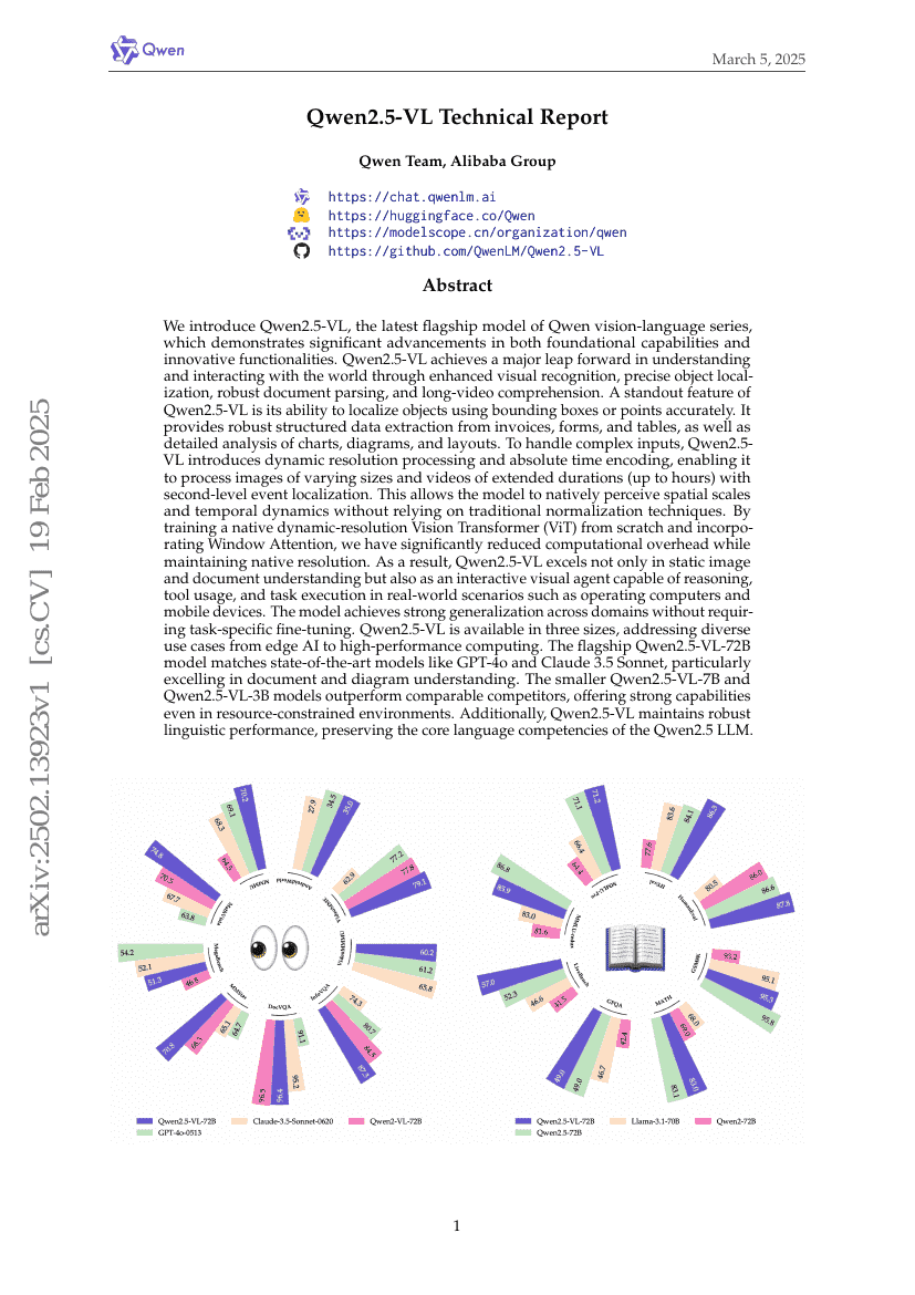 Qwen2.5-VL Technical Report