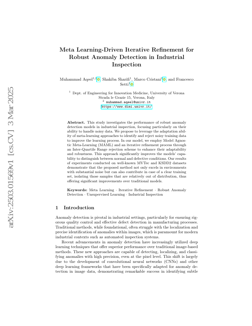 基于元学习驱动的迭代精炼的鲁棒工业检测异常检测