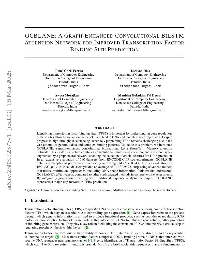GCBLANE:一种基于图增强的卷积双向LSTM注意力网络,用于提升转录因子结合位点的预测性能