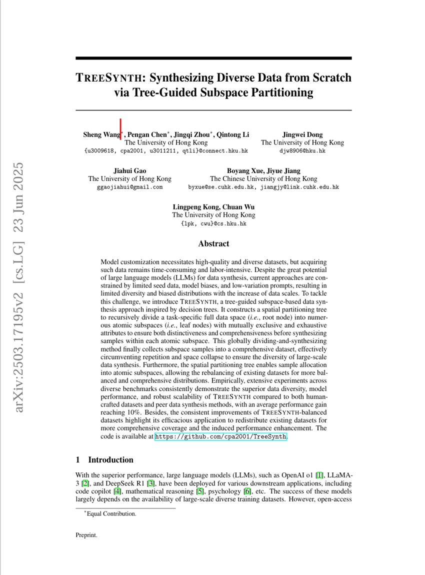 TreeSynth: Synthesizing Diverse Data from Scratch via Tree-Guided Subspace Partitioning