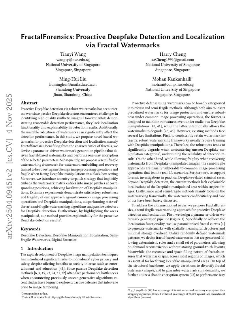 FractalForensics: Proactive Deepfake Detection and Localization via Fractal Watermarks