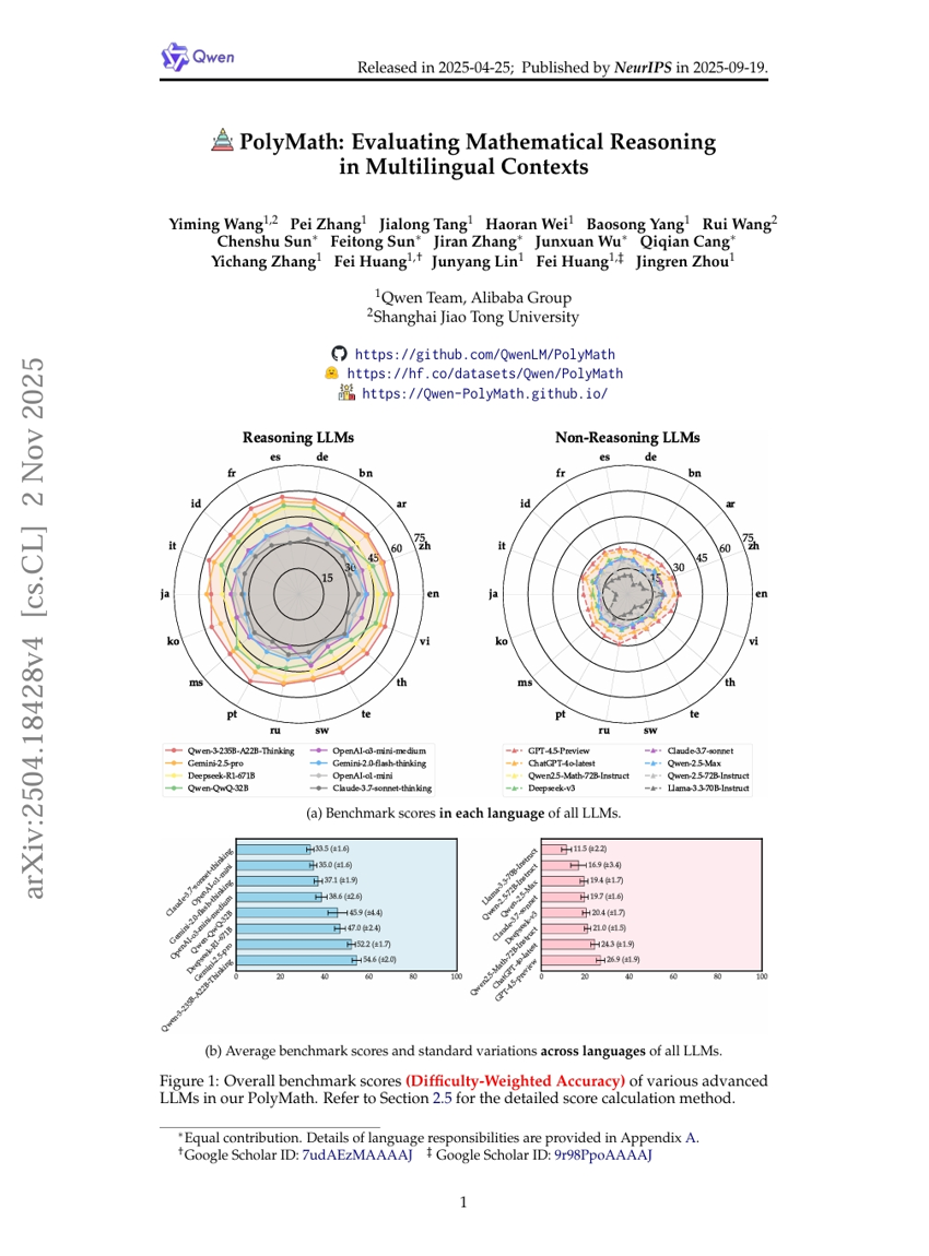PolyMath: Bewertung mathematischer Schlussfolgerung in mehrsprachigen Kontexten