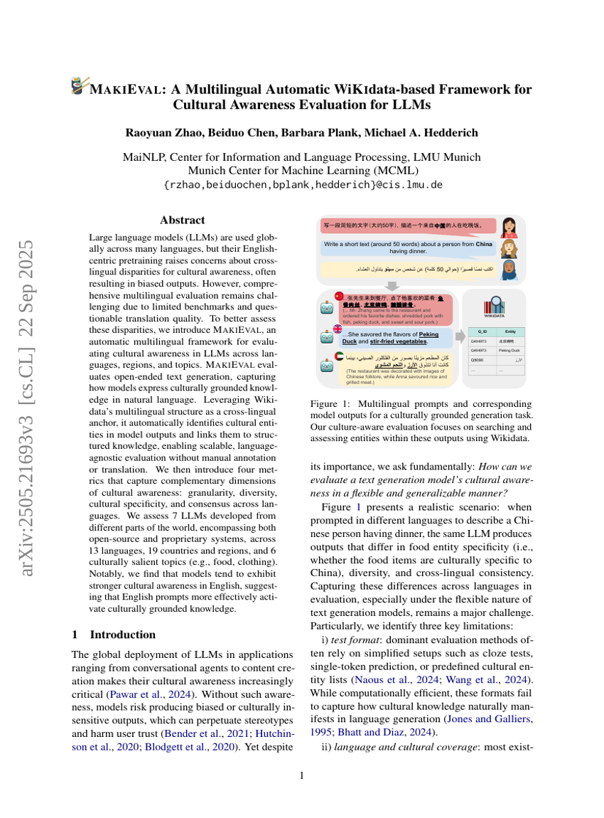 MAKIEVAL: A Multilingual Automatic WiKIdata-based Framework for Cultural Awareness Evaluation for LLMs