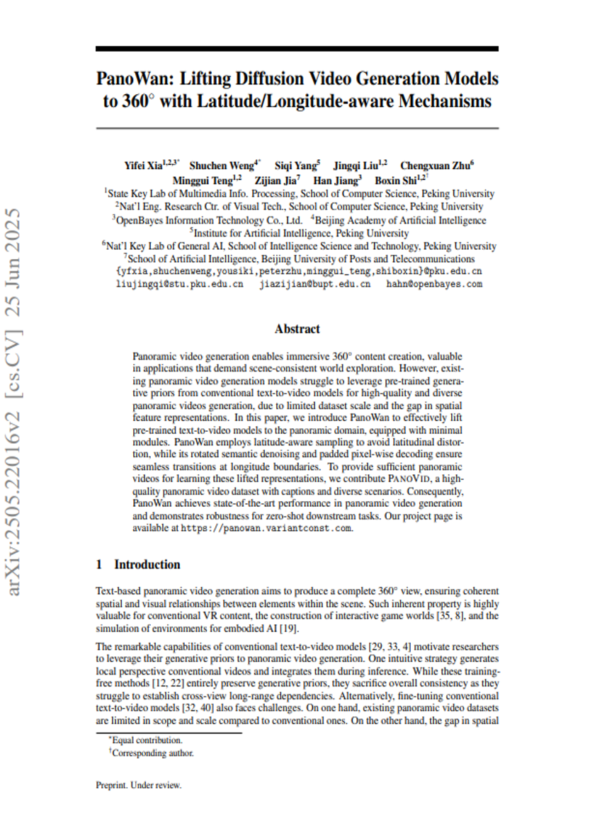 PanoWan: Lifting Diffusion Video Generation Models to 360° with Latitude/Longitude-aware Mechanisms