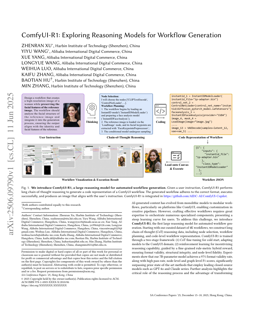 ComfyUI-R1: Exploring Reasoning Models for Workflow Generation