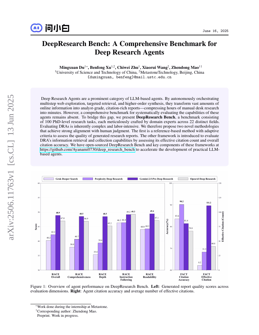 DeepResearch Bench: A Comprehensive Benchmark for Deep Research Agents