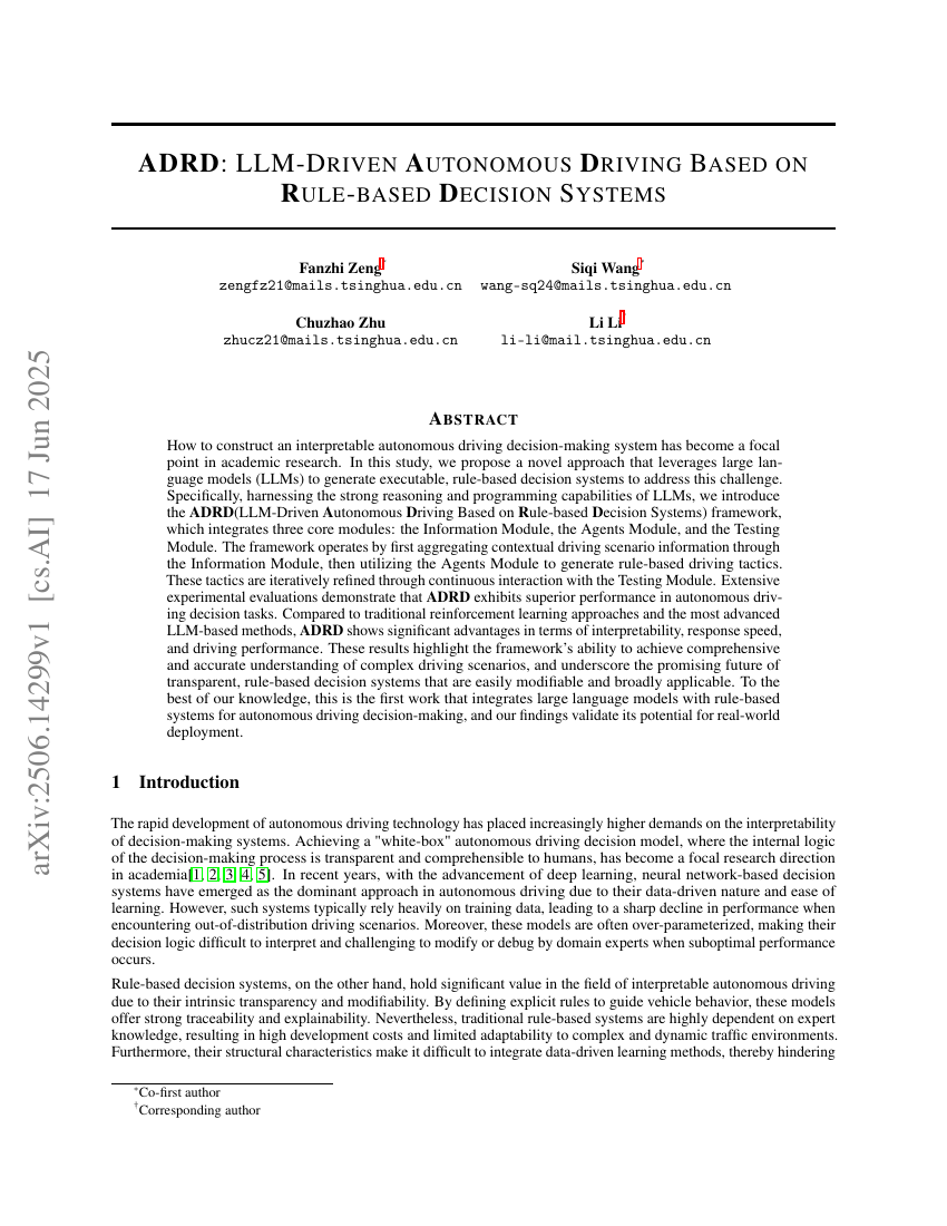 ADRD: LLM-Driven Autonomous Driving Based on Rule-based Decision Systems