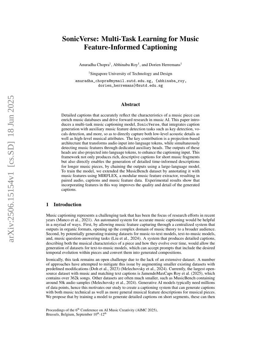 SonicVerse: Multi-Task Learning for Music Feature-Informed Captioning