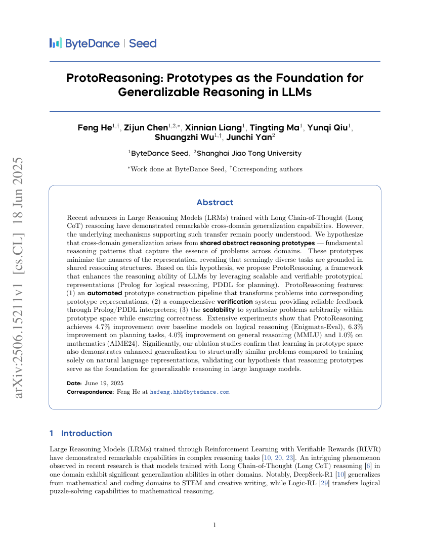 ProtoReasoning: Prototypes as the Foundation for Generalizable Reasoning
  in LLMs