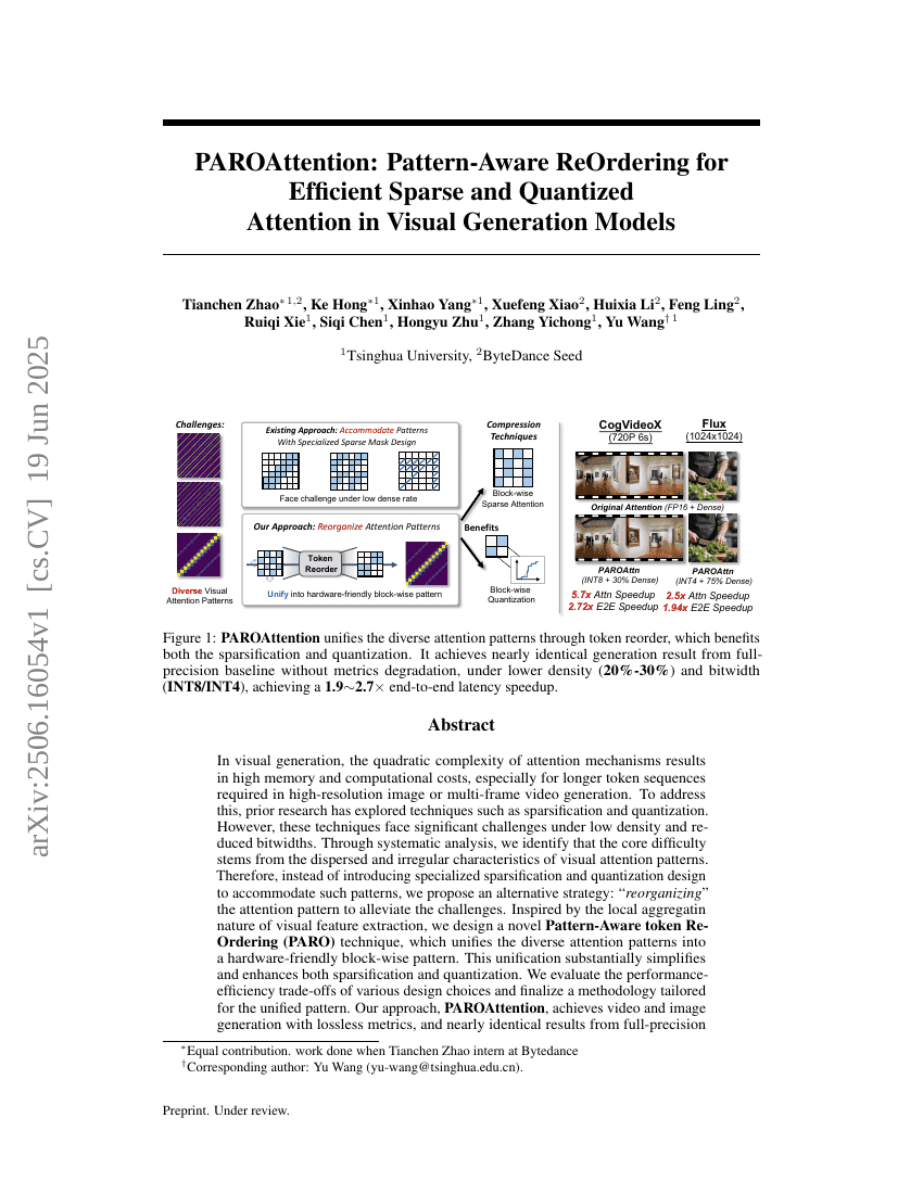 PAROAttention: Pattern-Aware ReOrdering for Efficient Sparse and Quantized Attention in Visual Generation Models
