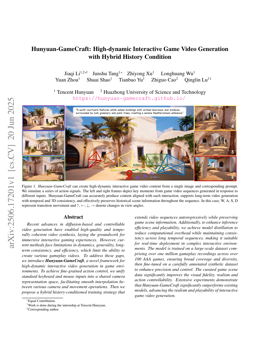 Hunyuan-GameCraft: High-dynamic Interactive Game Video Generation with Hybrid History Condition