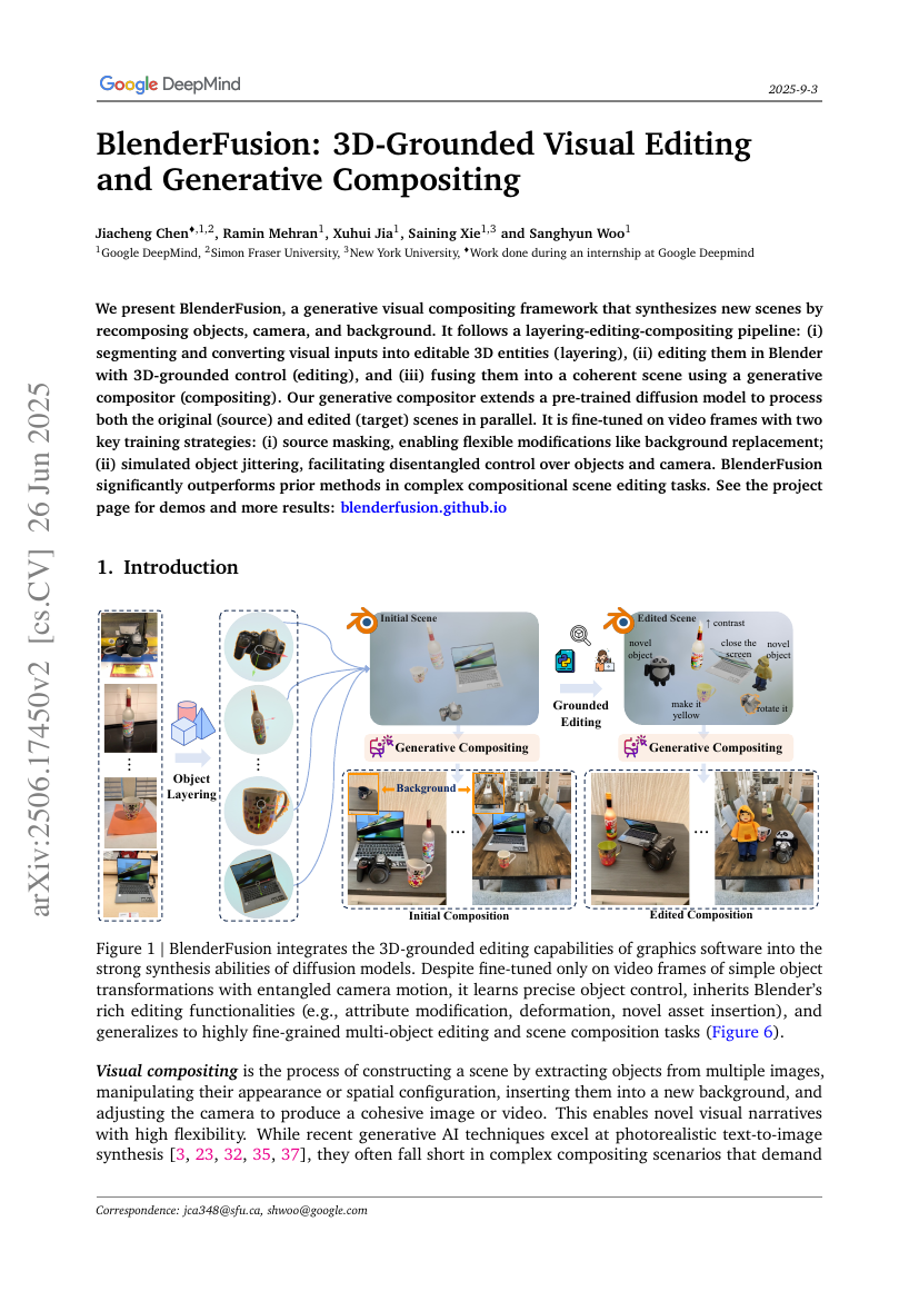 BlenderFusion: 3D-Grounded Visual Editing and Generative Compositing