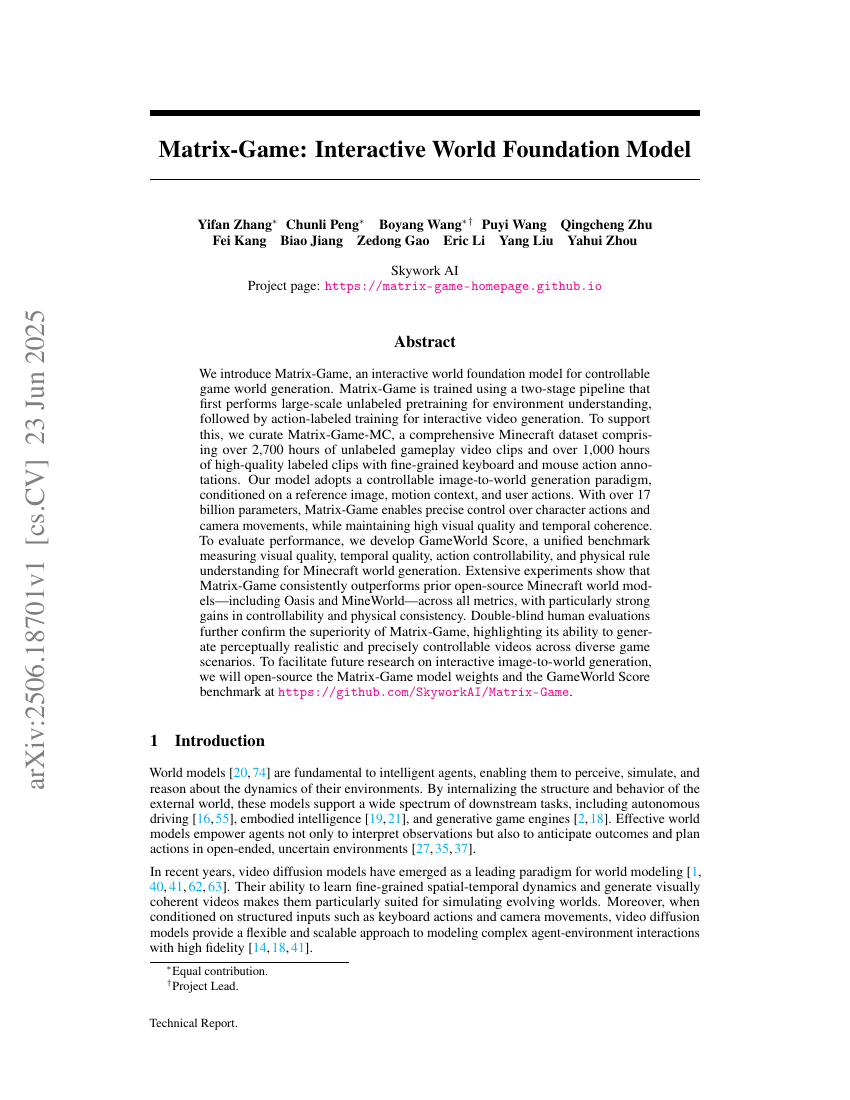 Matrix-Game: Interactive World Foundation Model