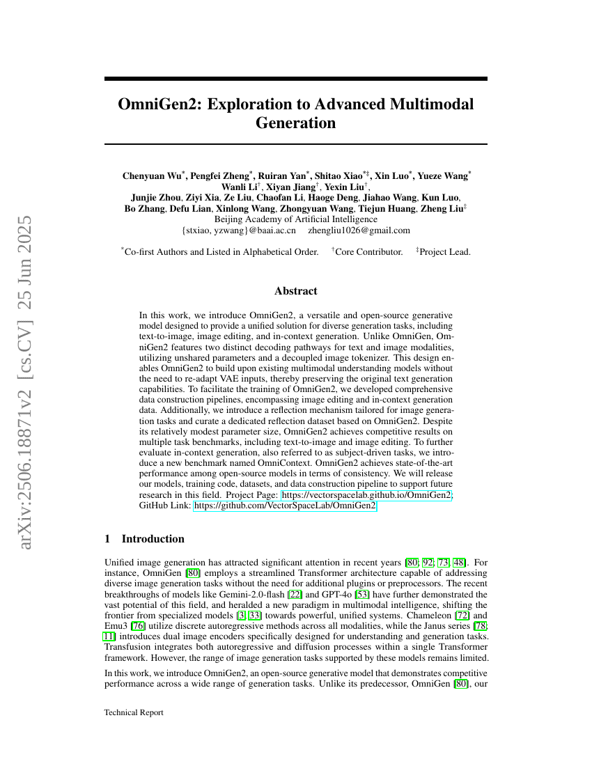 OmniGen2: Exploration to Advanced Multimodal Generation