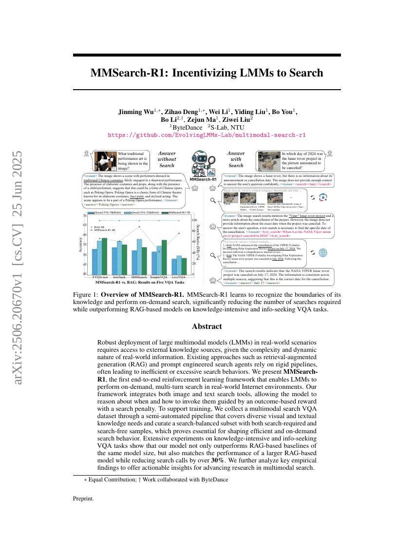 MMSearch-R1: Incentivizing LMMs to Search
