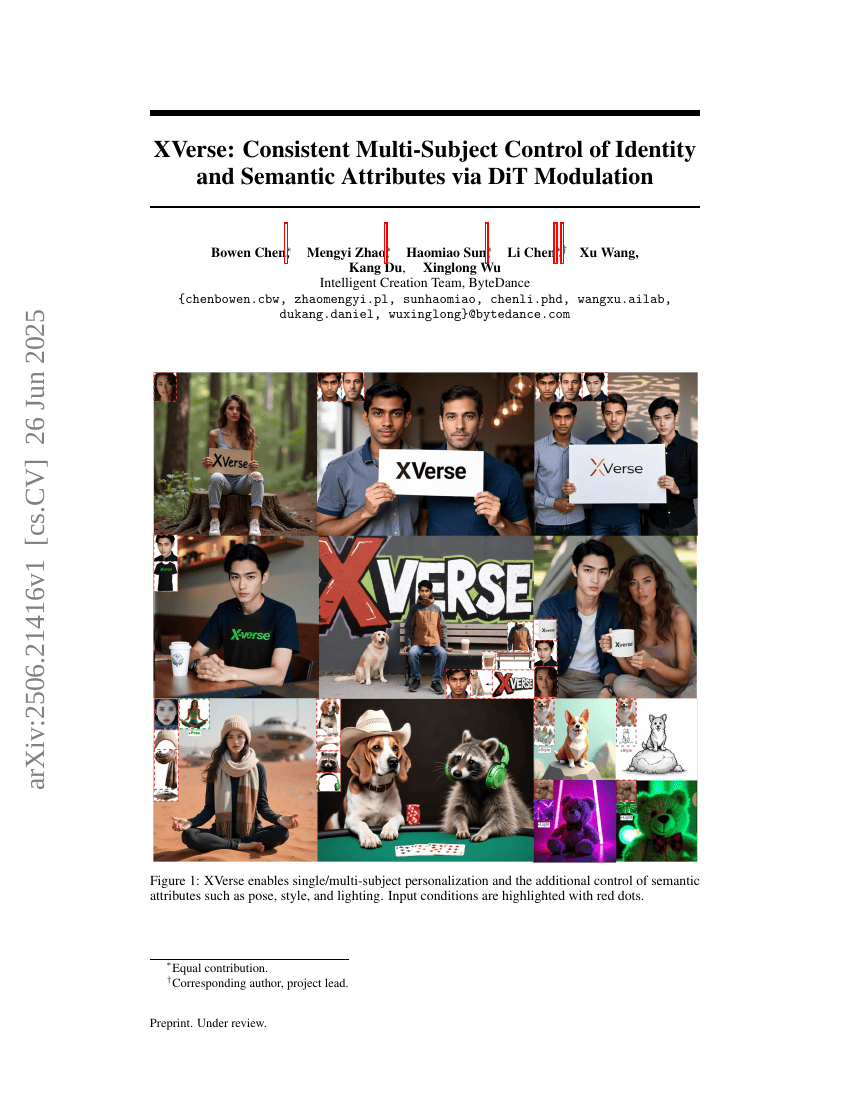 XVerse: Consistent Multi-Subject Control of Identity and Semantic Attributes via DiT Modulation