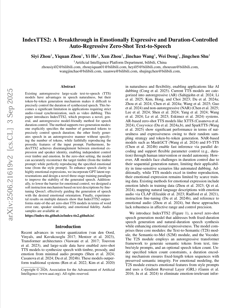 IndexTTS2: A Breakthrough in Emotionally Expressive and Duration-Controlled Auto-Regressive Zero-Shot Text-to-Speech