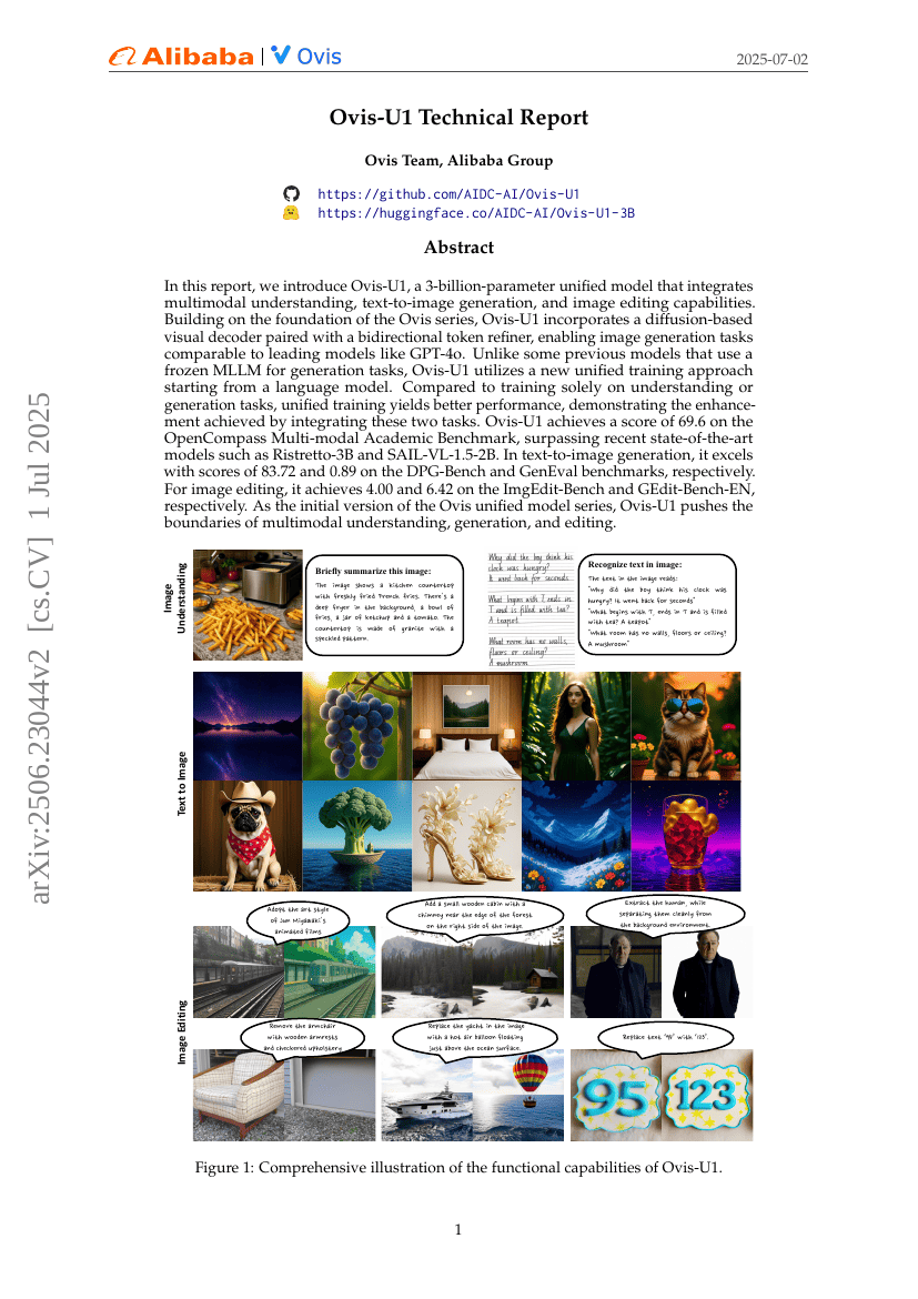 Ovis-U1 Technical Report