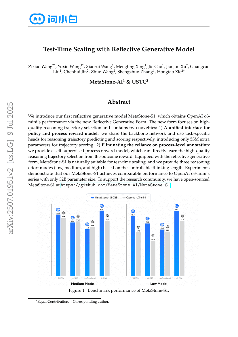 Test-Time Scaling with Reflective Generative Model