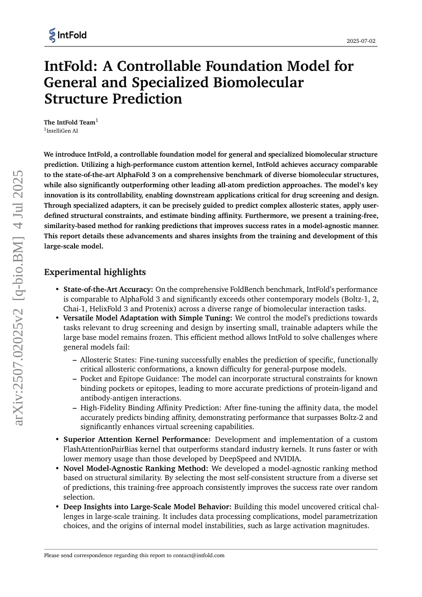 IntFold: A Controllable Foundation Model for General and Specialized
  Biomolecular Structure Prediction