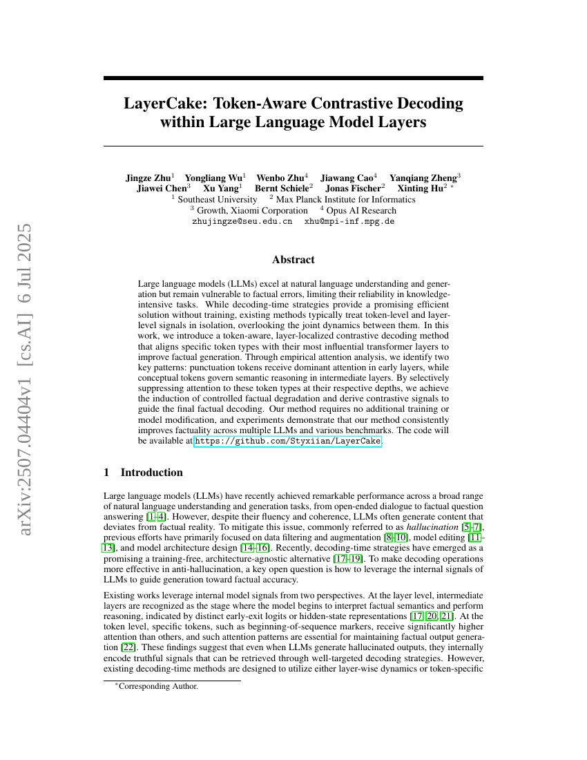 LayerCake: Token-Aware Contrastive Decoding within Large Language Model Layers