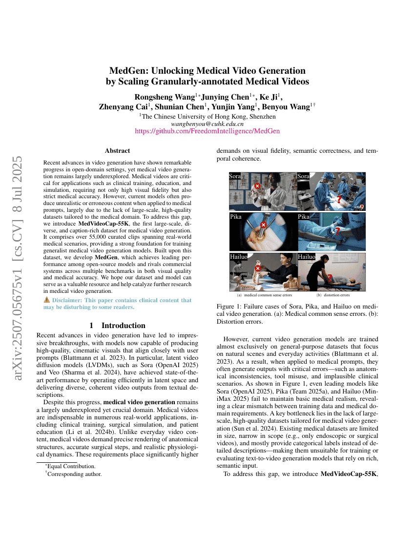 MedGen: Unlocking Medical Video Generation by Scaling
  Granularly-annotated Medical Videos